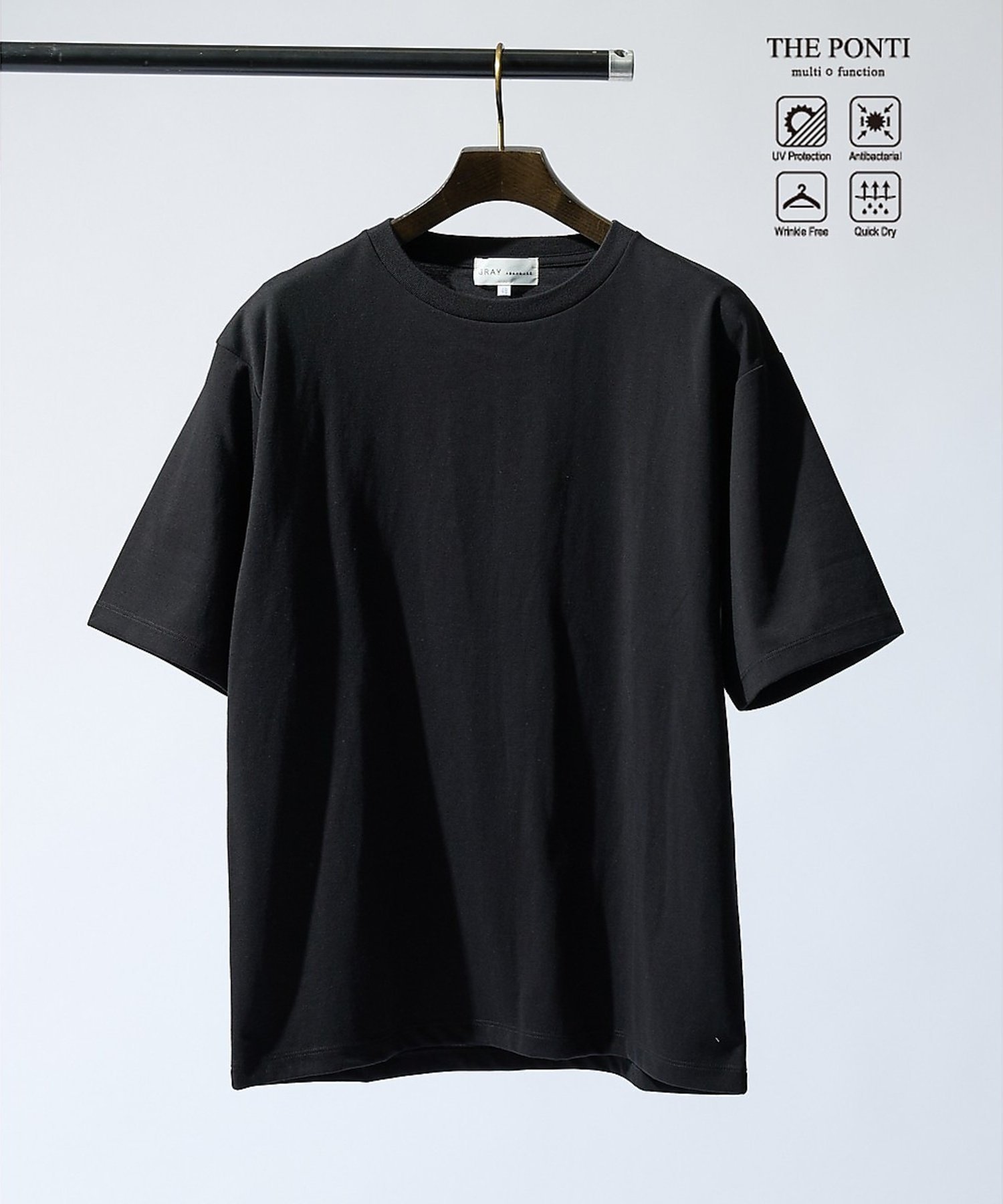【抗菌防臭/UVカット】シルキーポンチ 半袖Tシャツ アバハウス トップス カットソー・Tシャツ ホワイト ブラック グレー