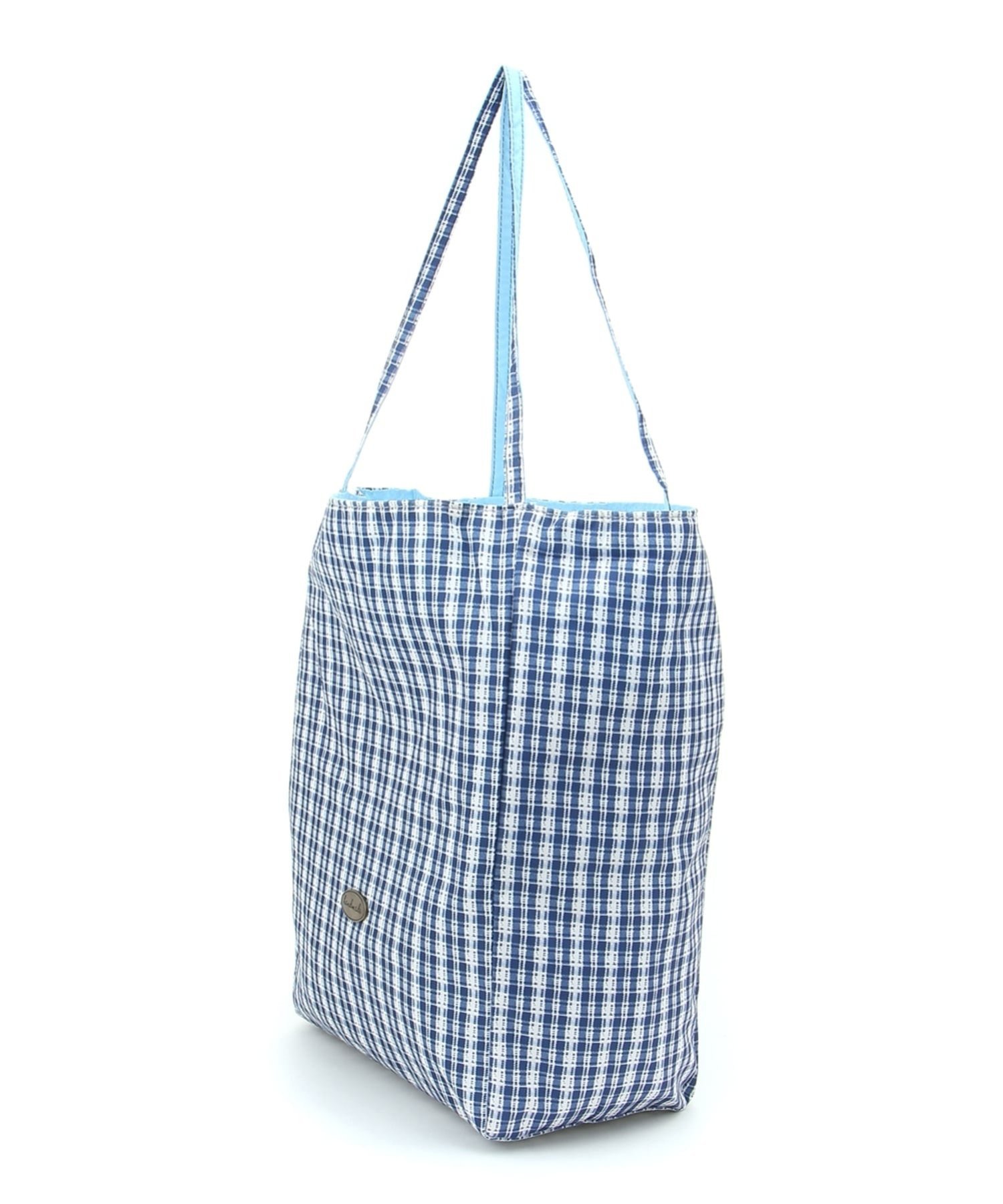 Mignonjour Mignonjour/(W)チェック柄リバーシブルトートバッグ ミニョントレフル ルームヨンマルサンセレクティッド バッグ トートバッグ ブルー レッド