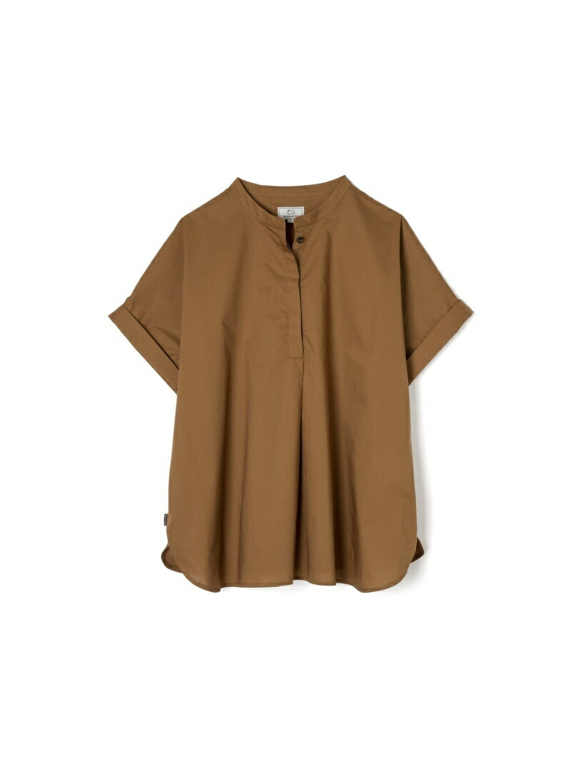 【SALE／30%OFF】WOOLRICH (W)POPLIN SHIRT ウールリッチ シャツ/ブラウス 半袖シャツ ホワイト ブラウン【送料無料】