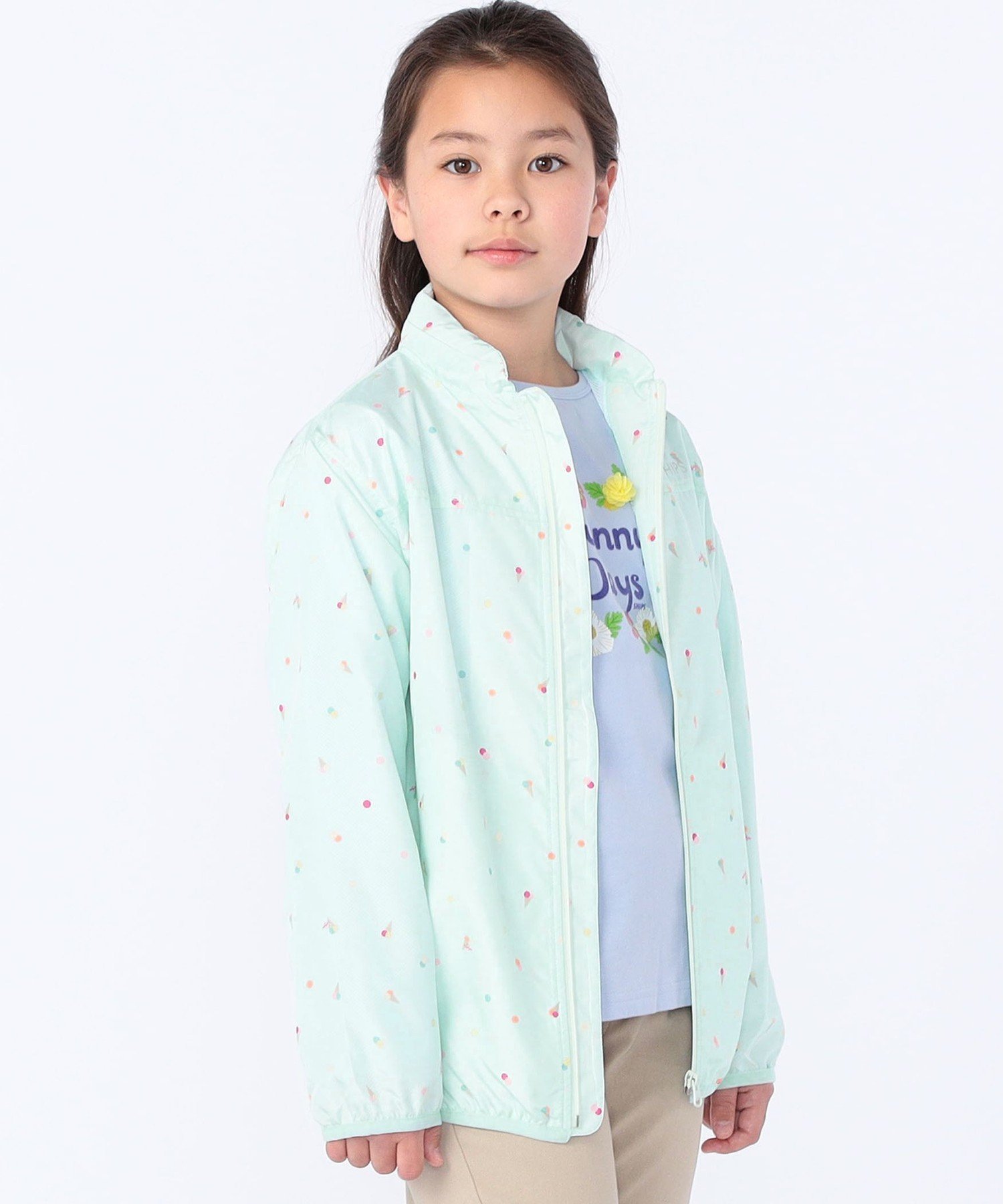 SHIPS KIDS SHIPS KIDS:140~150cm /＜撥水＞プリント パーカー シップス ジャケット・アウター その他のジャケット・アウター グリーン ピンク【送料無料】