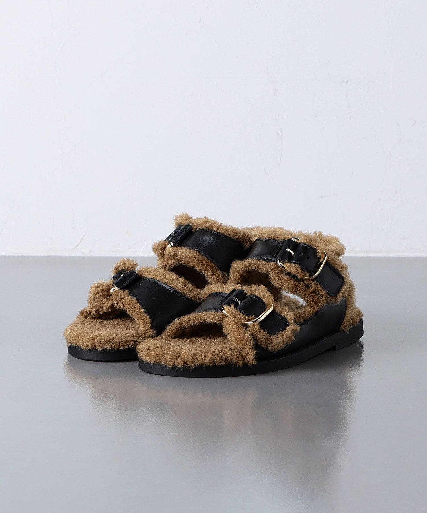 【SALE／50%OFF】UNITED ARROWS 【別注】＜Fur Deluxe＞MERIBEL サンダル ユナイテッドアローズ アウトレット シューズ・靴 その他のシューズ・靴 ブラウン ブラック【送料無料】のサムネイル
