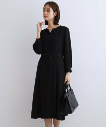 インディヴィ 結婚式ワンピース 【SALE／60%OFF】INDIVI 【洗える】キーネックフレアワンピース インディヴィ ワンピース・ドレス その他のワンピース・ドレス ブラック ネイビー ピンク【送料無料】