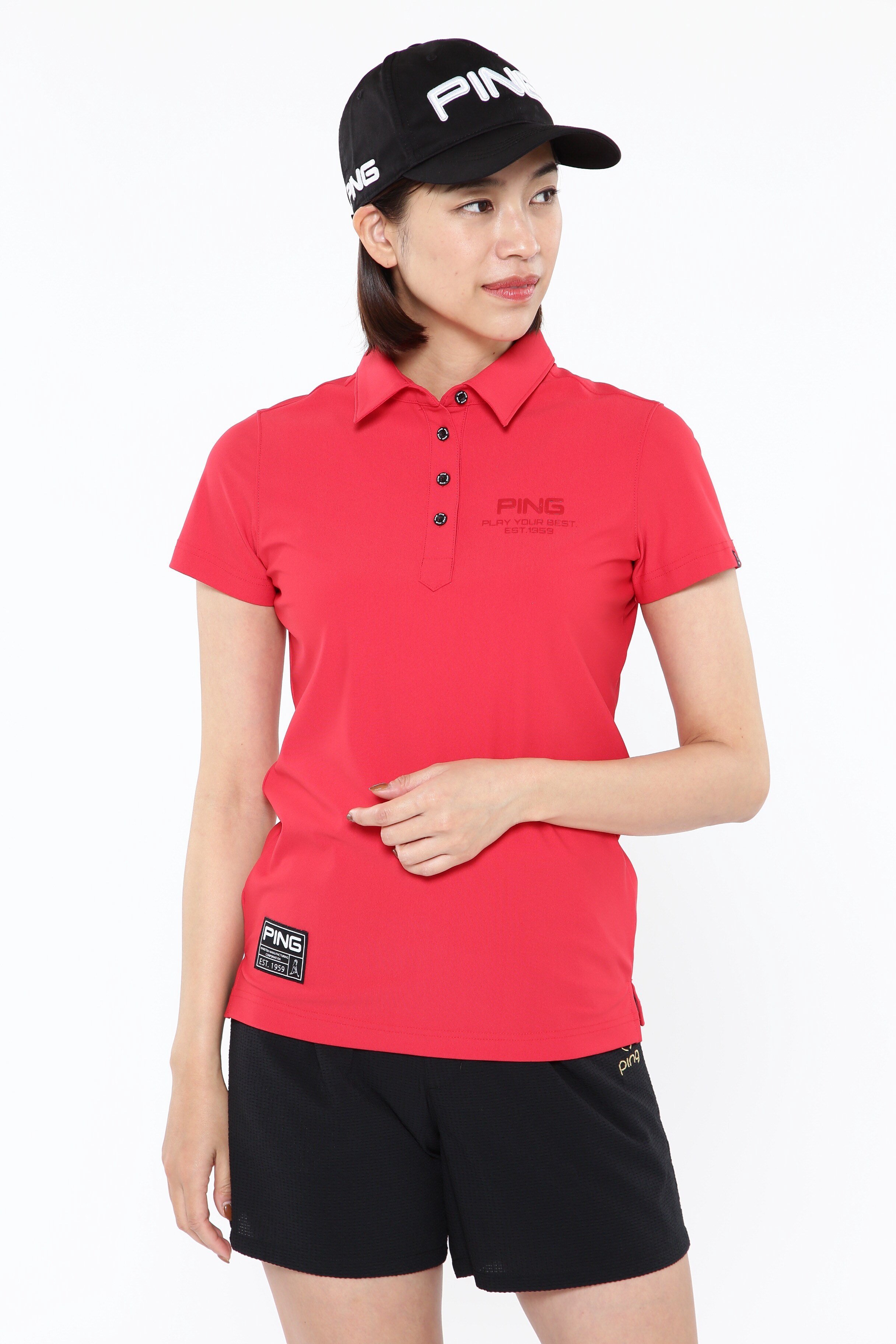 PING APPAREL ロゴパンチング涼しやハイテンション半袖ポロシャツ ＜GOLD＞ (LADIES) ピン アパレル トップス ポロシャツ レッド グレー ホワイト ブラック【送料無料】