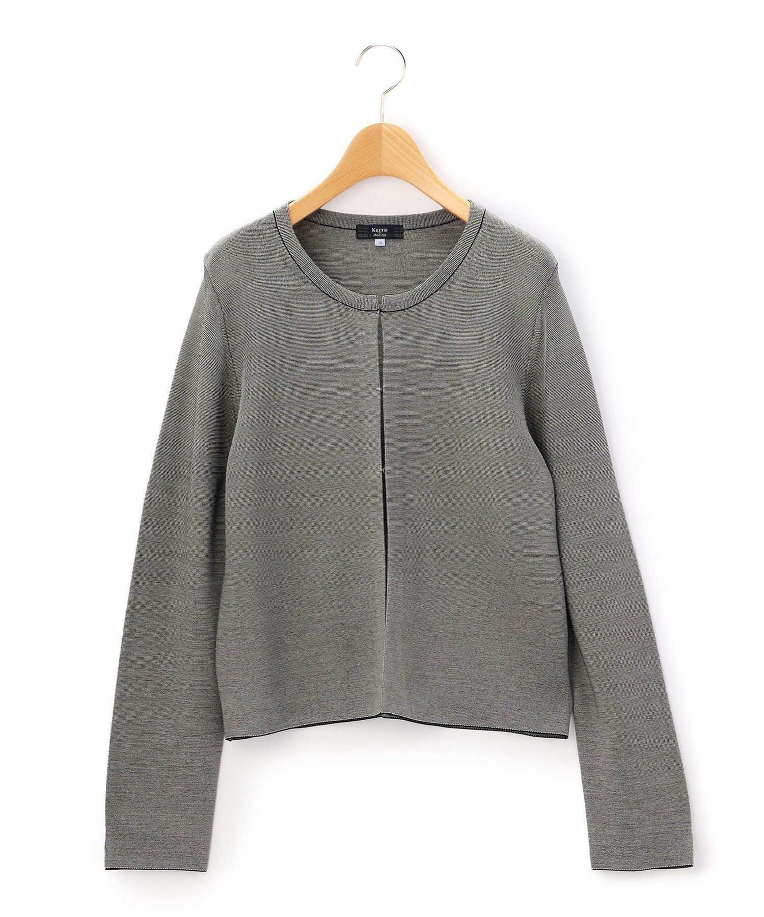 KEITH ツィードニットニットジャケット キース トップス ニット グレー