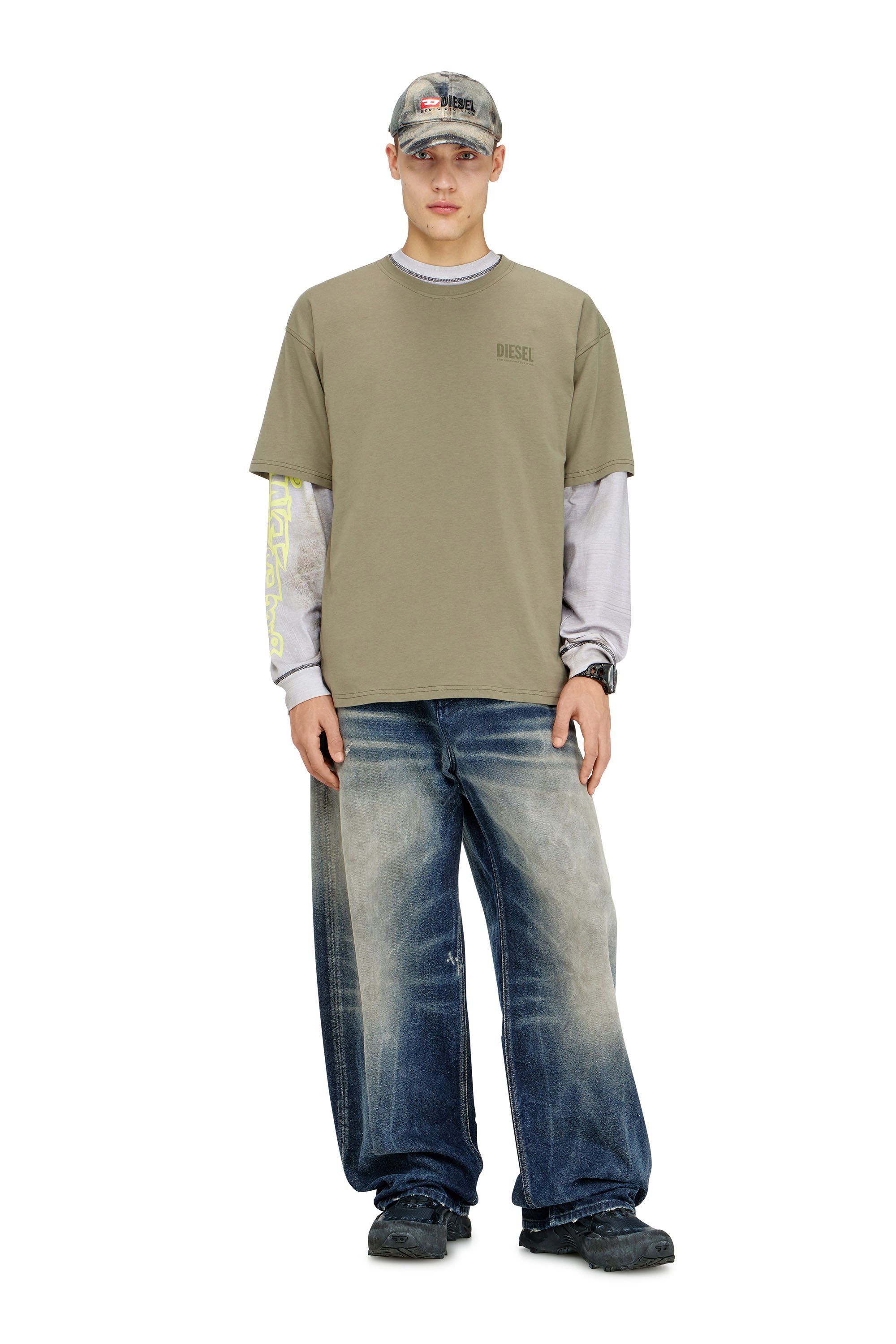 メンズ Tシャツ T-BOXT-V8 ディーゼル トップス カットソー・Tシャツ カーキグリーン