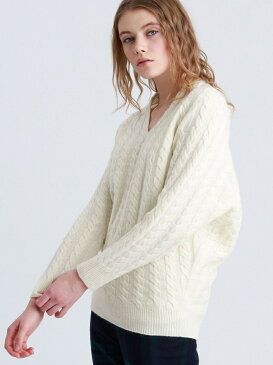 【SALE/35%OFF】MACKINTOSH PHILOSOPHY WOMEN ホールガーメントケーブルニット マッキントッシュ フィロソフィー ニット 長袖ニット ホワイト ピンク ブルー【送料無料】
