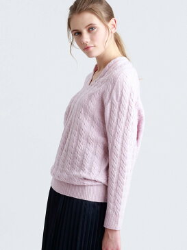 【SALE／35%OFF】MACKINTOSH PHILOSOPHY WOMEN ホールガーメントケーブルニット マッキントッシュ フィロソフィー ニット 長袖ニット ホワイト ピンク ブルー【送料無料】