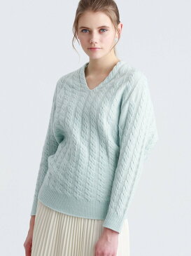 【SALE／35%OFF】MACKINTOSH PHILOSOPHY WOMEN ホールガーメントケーブルニット マッキントッシュ フィロソフィー ニット 長袖ニット ホワイト ピンク ブルー【送料無料】