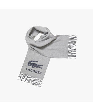 【SALE／40%OFF】LACOSTE ビッグクロックリバーシブルマフラー ラコステ ファッショングッズ マフラー/スヌード グレー ブラック【送料無料】