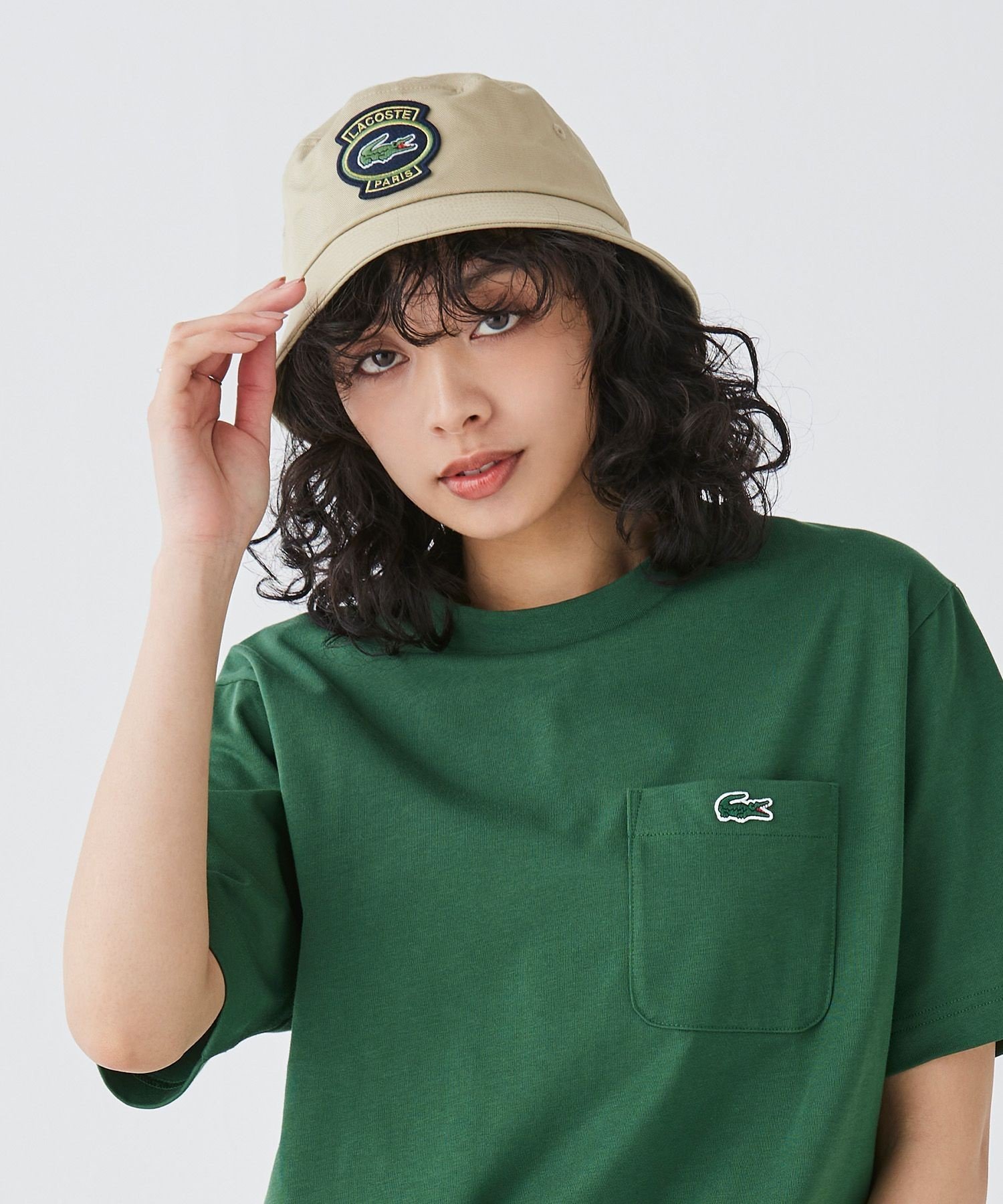 ラコステ LACOSTE ダウンブリムエンブレムハット ラコステ 帽子 キャップ ベージュ ブラック【送料無料】