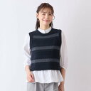 【SALE/50%OFF】Liliane Burty Eclat 【S・Mサイズ】ラメボーダーニットベスト リリアンビューティ エクラ トップス ベスト・ジレ ...