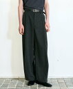HARE メランジワイドテーパードパンツ ハレ トップス その他のトップス ブラック ブラウン ブルー【送料無料】