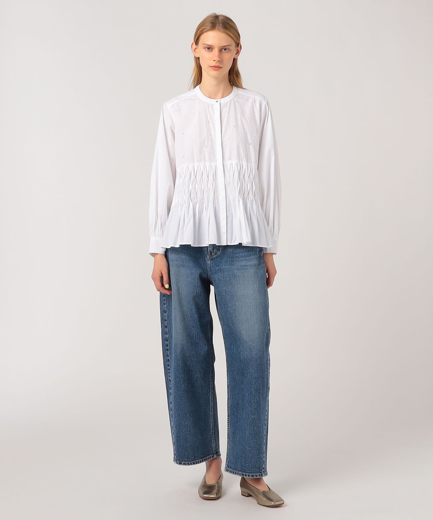 TOMORROWLAND BUYING WEAR 【別注】ne Quittez pas BLACK Tuck ブラウス トゥモローランド トップス シャツ・ブラウス ホワイト【送料無料】