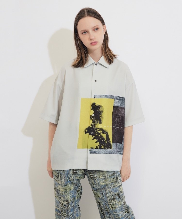 tk.TAKEO KIKUCHI(Ladies) ネガポートレートシャツ ティーケータケオキクチ トップス シャツ・ブラウス グレー ブラック ブルー【送料無料】のサムネイル