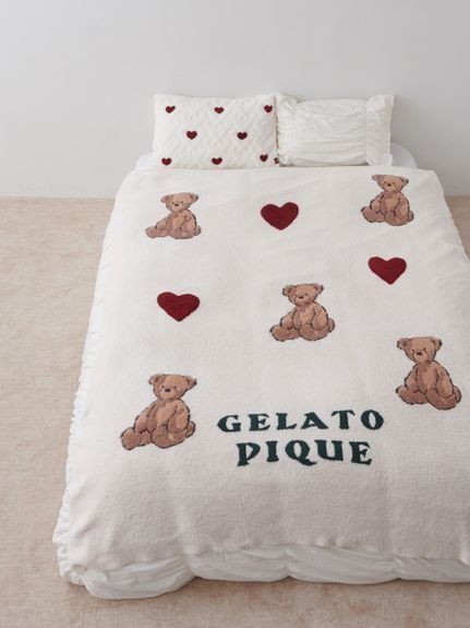 【SALE／30%OFF】gelato pique Sleep 【Sleep】【HOLIDAY】ベアジャガードマルチカバー ジェラートピケ インテリア・生活雑貨 その他のインテリア・生活雑貨 ホワイト レッド【送料無料】