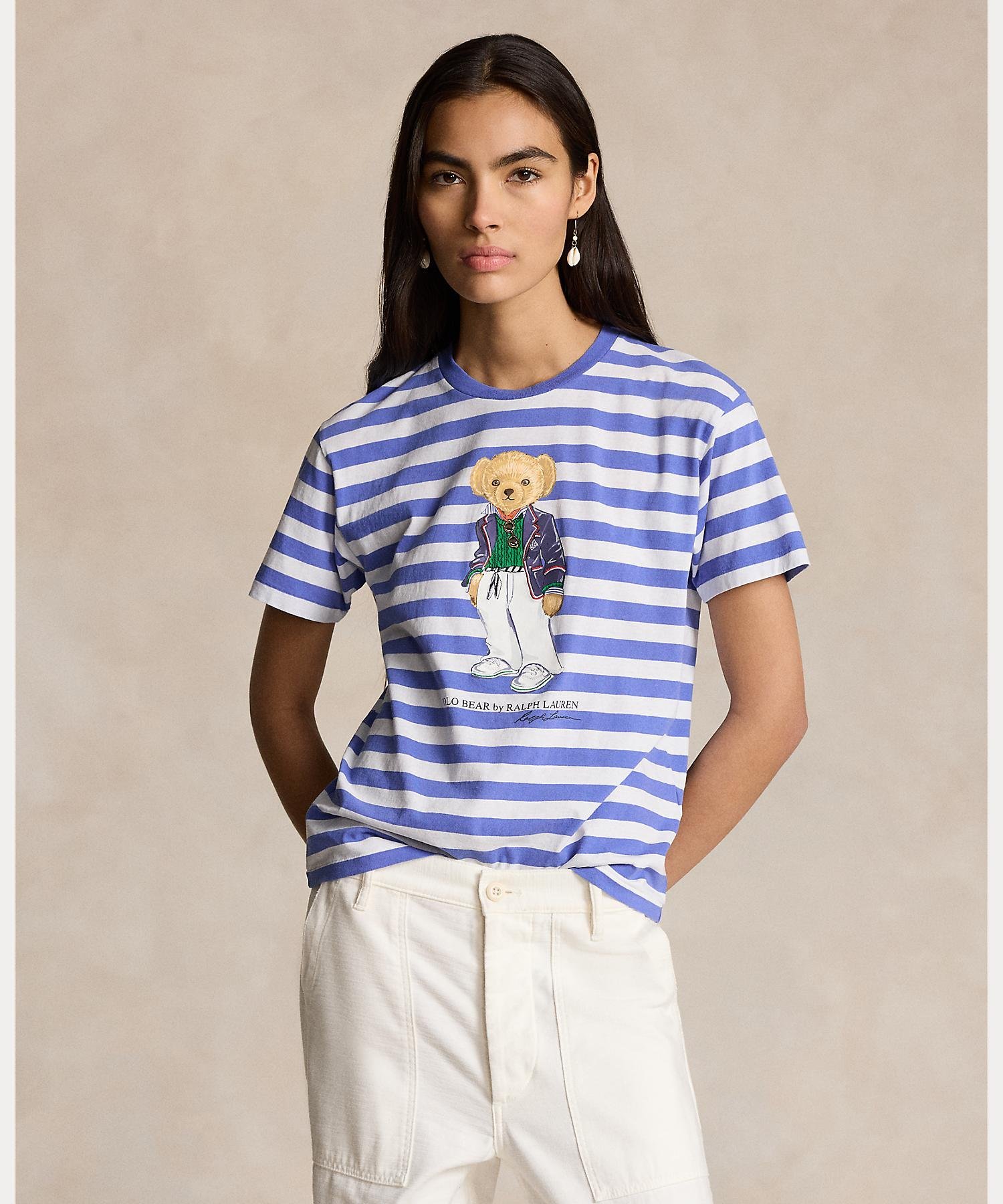 POLO RALPH LAUREN Polo ベア ストライプド コットン Tシャツ ラルフローレン トップス カットソー・Tシャツ ブルー【送料無料】のサムネイル