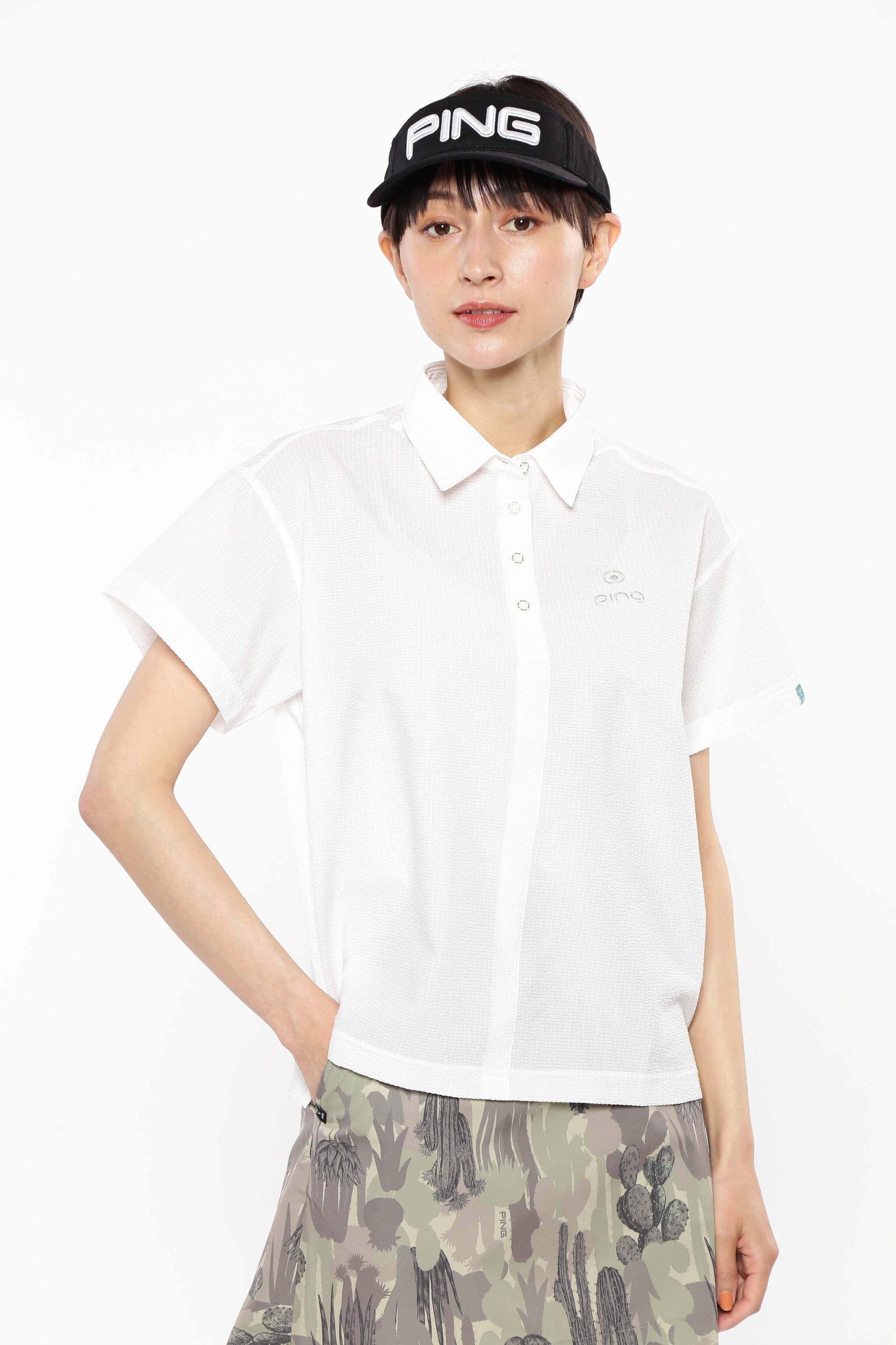 PING APPAREL Refiver半袖ポロシャツ ＜GOLD＞ (LADIES) ピン アパレル トップス ポロシャツ ベージュ グレー ホワイト ブラック【送料無料】