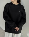 Re:EDIT 裏起毛ワンポイント刺繍スウェット リエディ トップス スウェット・トレーナー ブラック ホワイト グレー【送料無料】