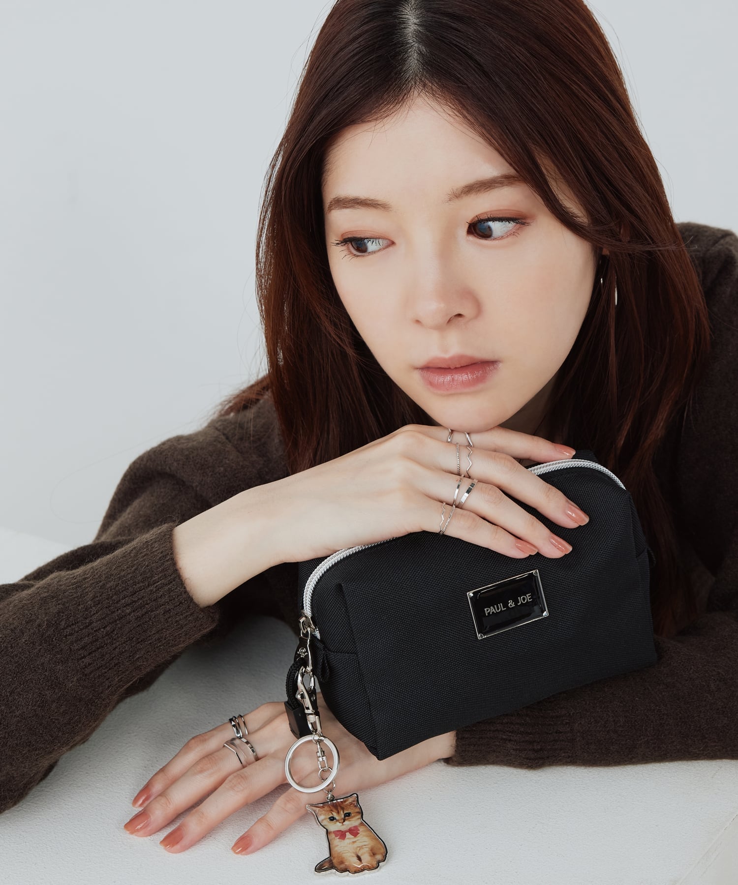 PAUL & JOE ACCESSOIRES (ポール&ジョーアクセソワ) PLATE METAL ポーチ エルゲイス 財布・ポーチ・ケース ポーチ ブラック