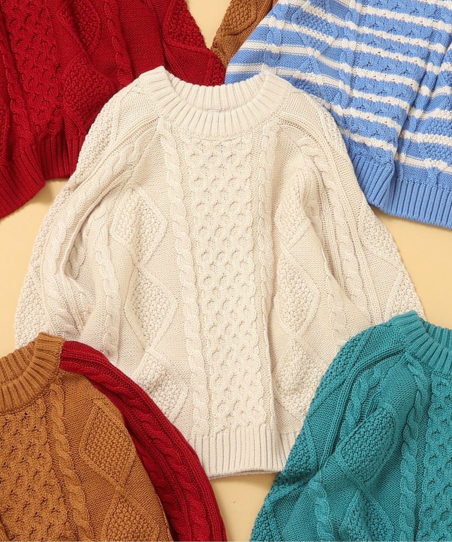 【SALE／10%OFF】BREEZE ウォッシャブルニット エフオーオンラインストア トップス ニット レッド ホワ..