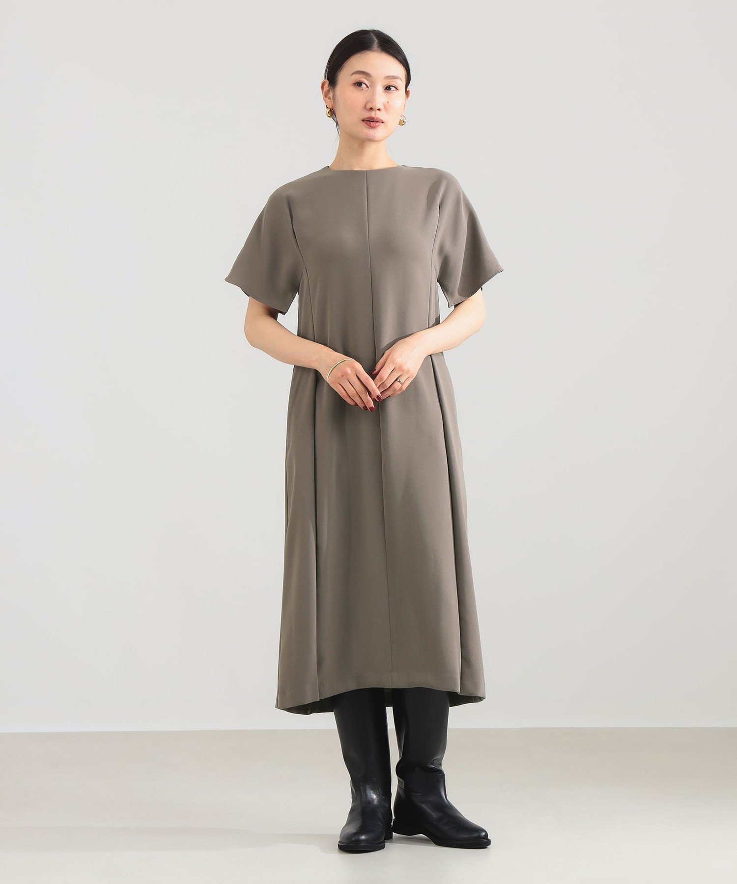 Demi-Luxe BEAMS スクエアスリーブ ワンピース デミルクス ビームス ワンピース・ドレス その他のワンピース・ドレス カーキグリーン ブラック【送料無料】