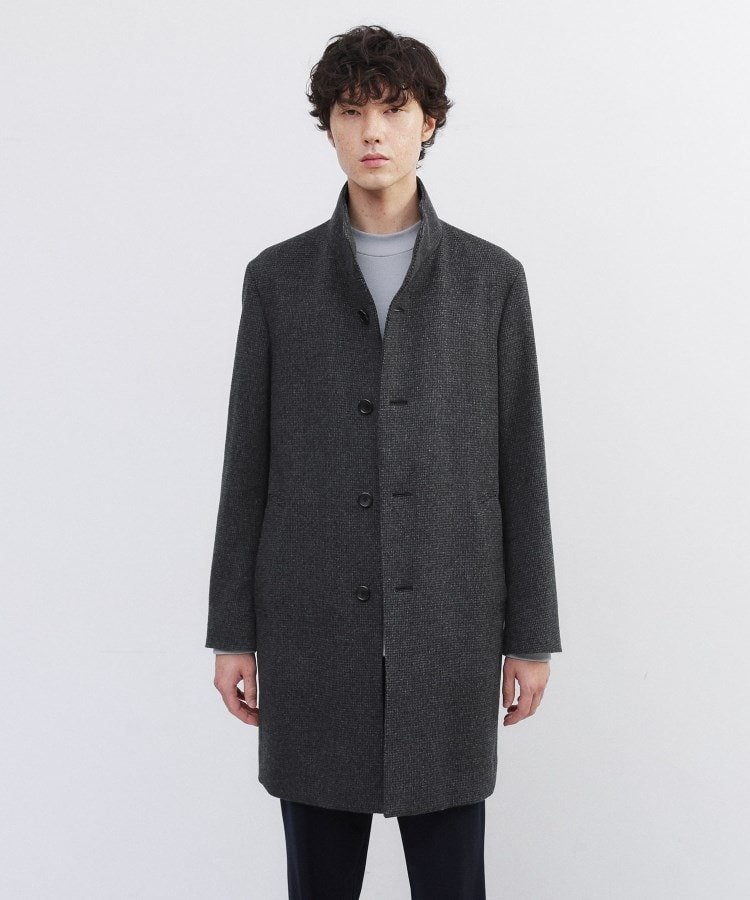 TAKEO KIKUCHI カシミヤブレンド ビーバー調ピンヘッドスタンドカラーコート タケオキクチ ジャケット..