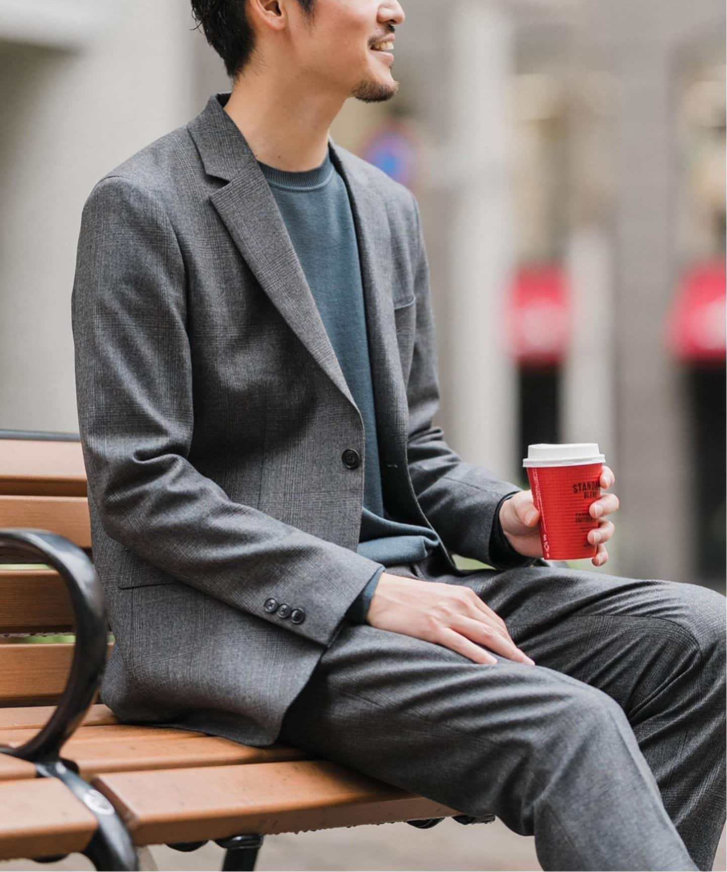 EDIFICE SUPER 120's ウールサキソニー 2ボタン ジャケット【セットアップ着用可能】 エディフィス ジ..