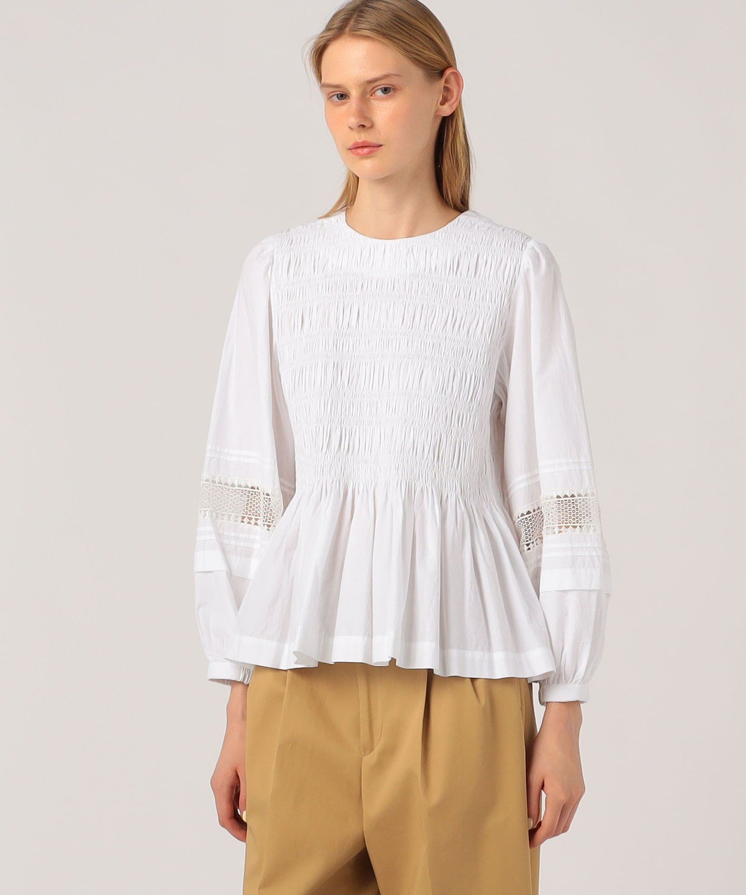 TOMORROWLAND BUYING WEAR 【別注】ne Quittez pas BLACK Gather ブラウス トゥモローランド トップス シャツ・ブラウス ホワイト【送料無料】