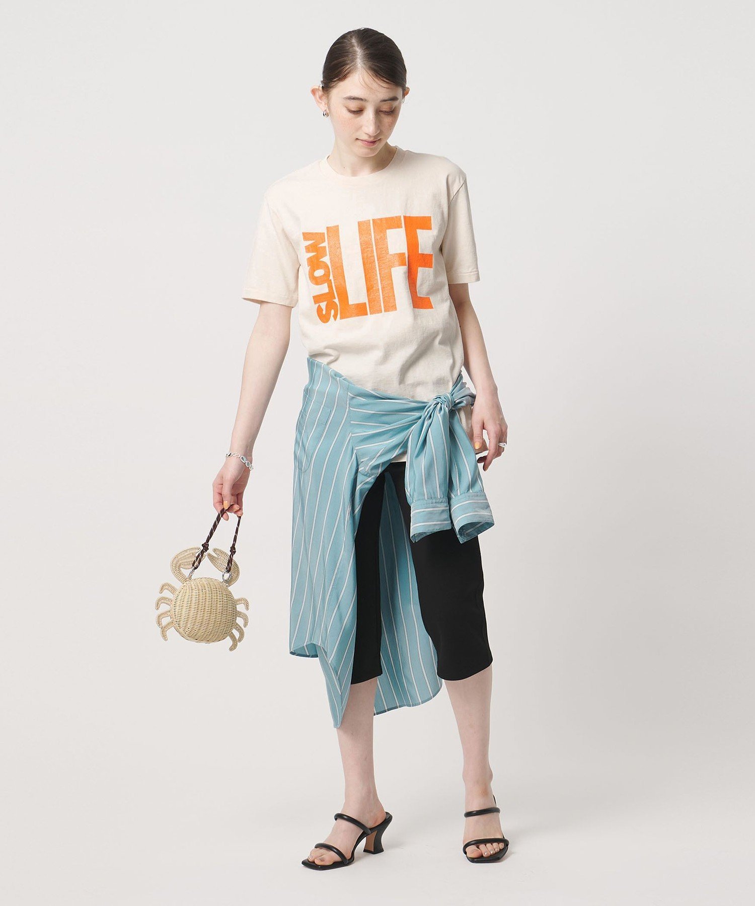 【別注】＜MIXTA＞SLOW LIFE Tシャツ NATURAL ユナイテッドアローズ トップス カットソー・Tシャツ ホワイト