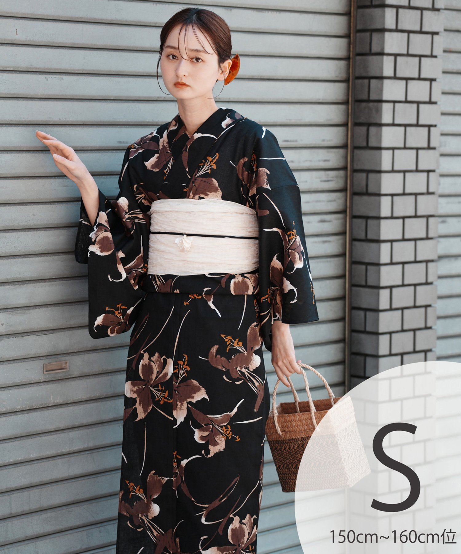 【浴衣3点セット】黒縞に百合 美品 フリーサイズ 新品未使用品 楽天市場】黒（柄百合）（浴衣｜和服）：レディースファッションの通販