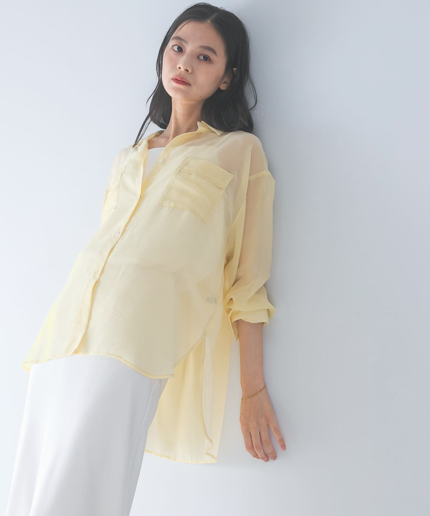 ROSSO シアースキッパーシャツ アーバンリサーチロッソ トップス シャツ・ブラウス ブルー イエロー ブラック ホワイト