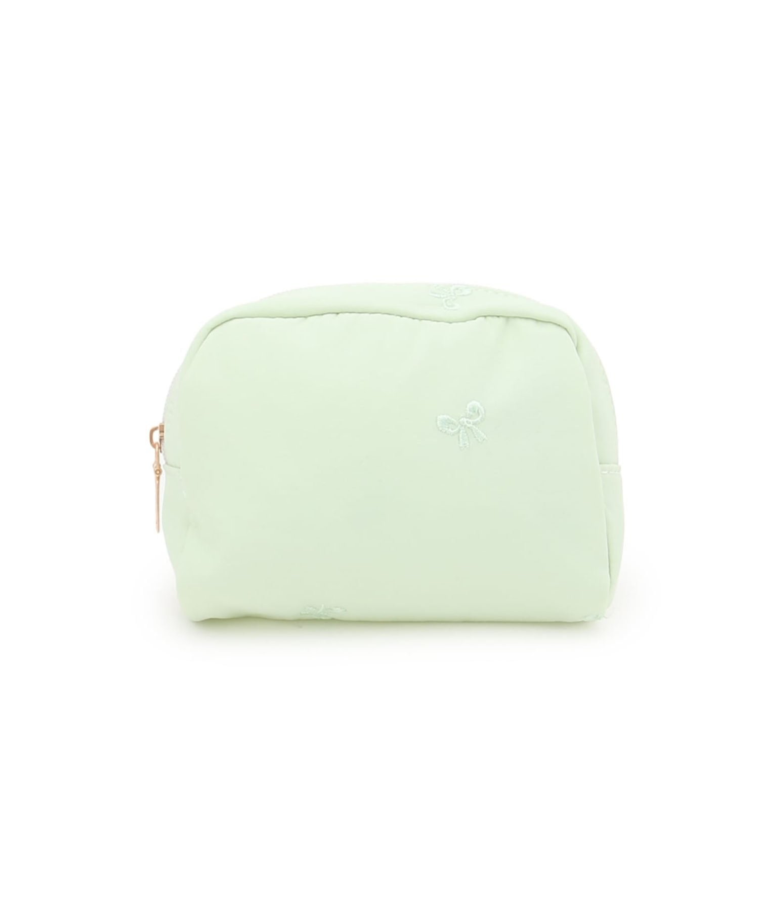 Mignonjour Mignonjour/(W)リボン刺繍ポーチ ミニョントレフル ルームヨンマルサンセレクティッド 財布・ポーチ・ケース ポーチ ブラック ブルー パープル ピンク イエロー グリーン