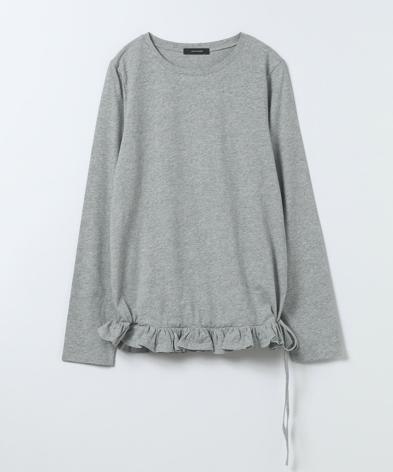JEANASIS スソフリルドロストLS TEE ジーナシス トップス カットソー・Tシャツ ブラック グレー ホワイト