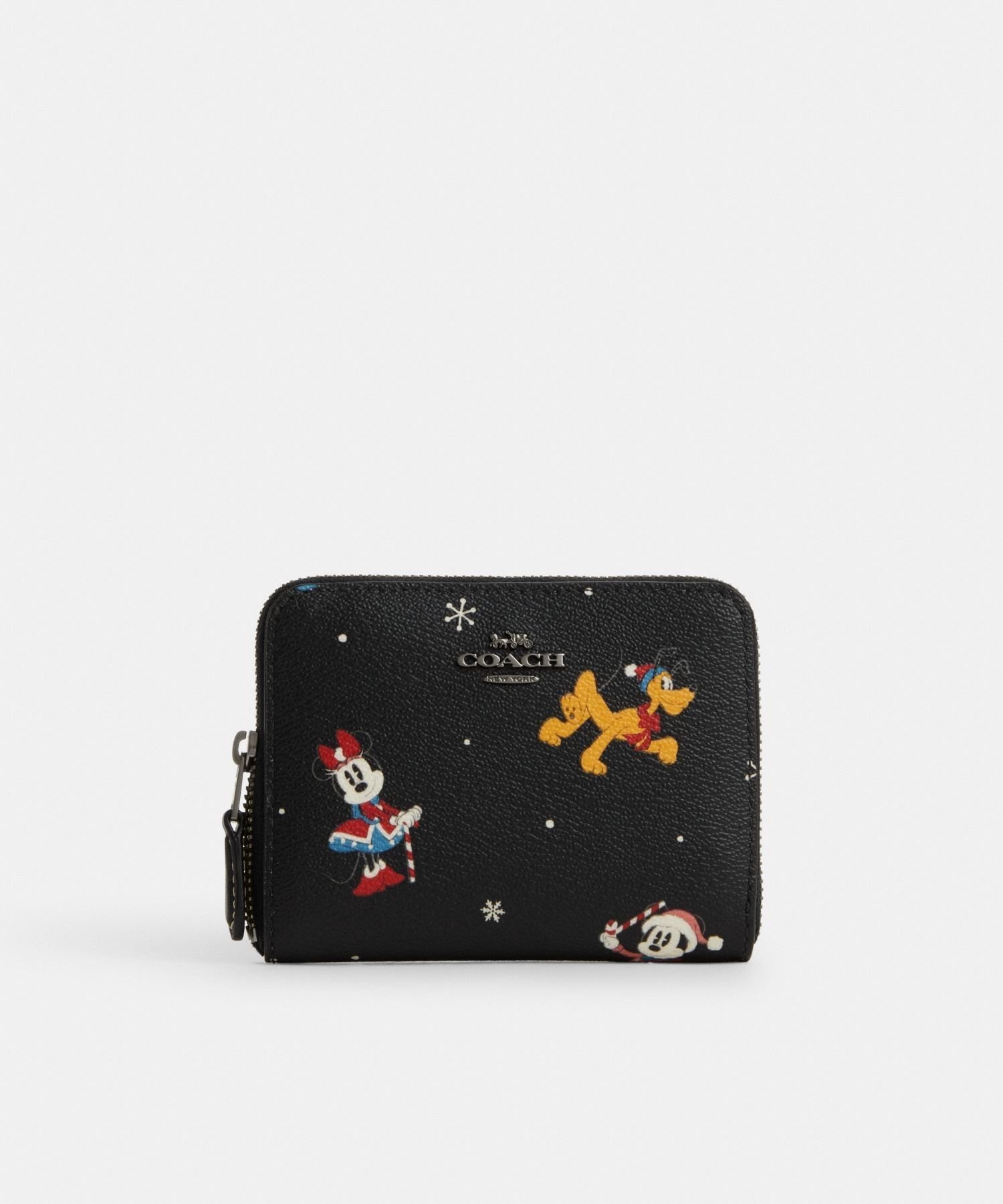 【SALE／55%OFF】COACH OUTLET 【DISNEY X COACH】スモール ジップ アラウンド ウォレット / ホリデイ プリント コーチ　アウトレット 財布・ポーチ・ケース 財布 ブラック【送料無料】のサムネイル