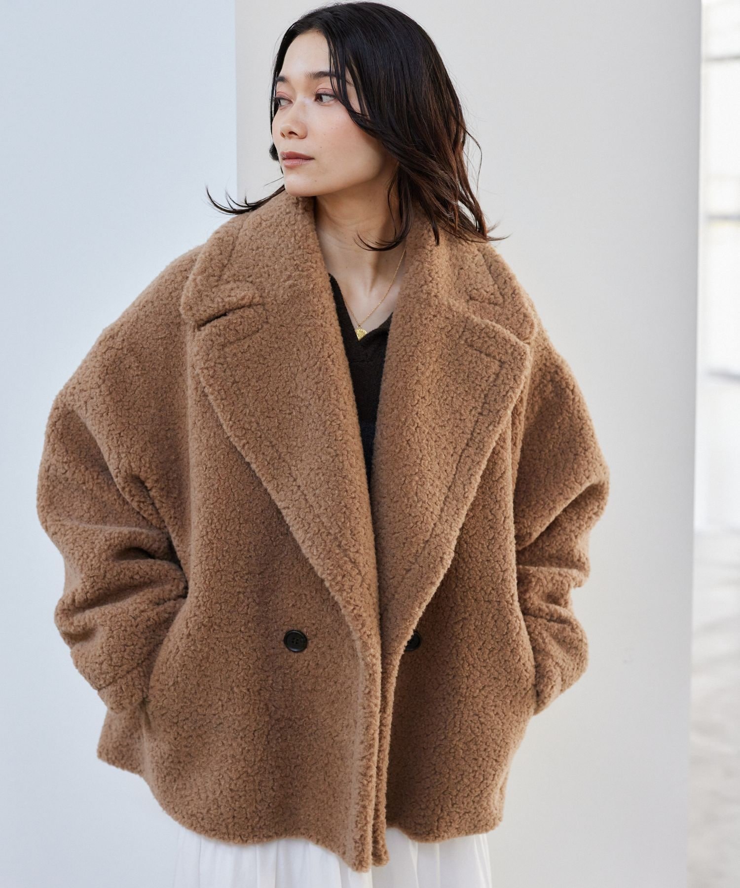 BARNYARDSTORM プードルボアコート バンヤードストーム ジャケット・アウター ピーコート グレー ブラウン【送料無料】のサムネイル