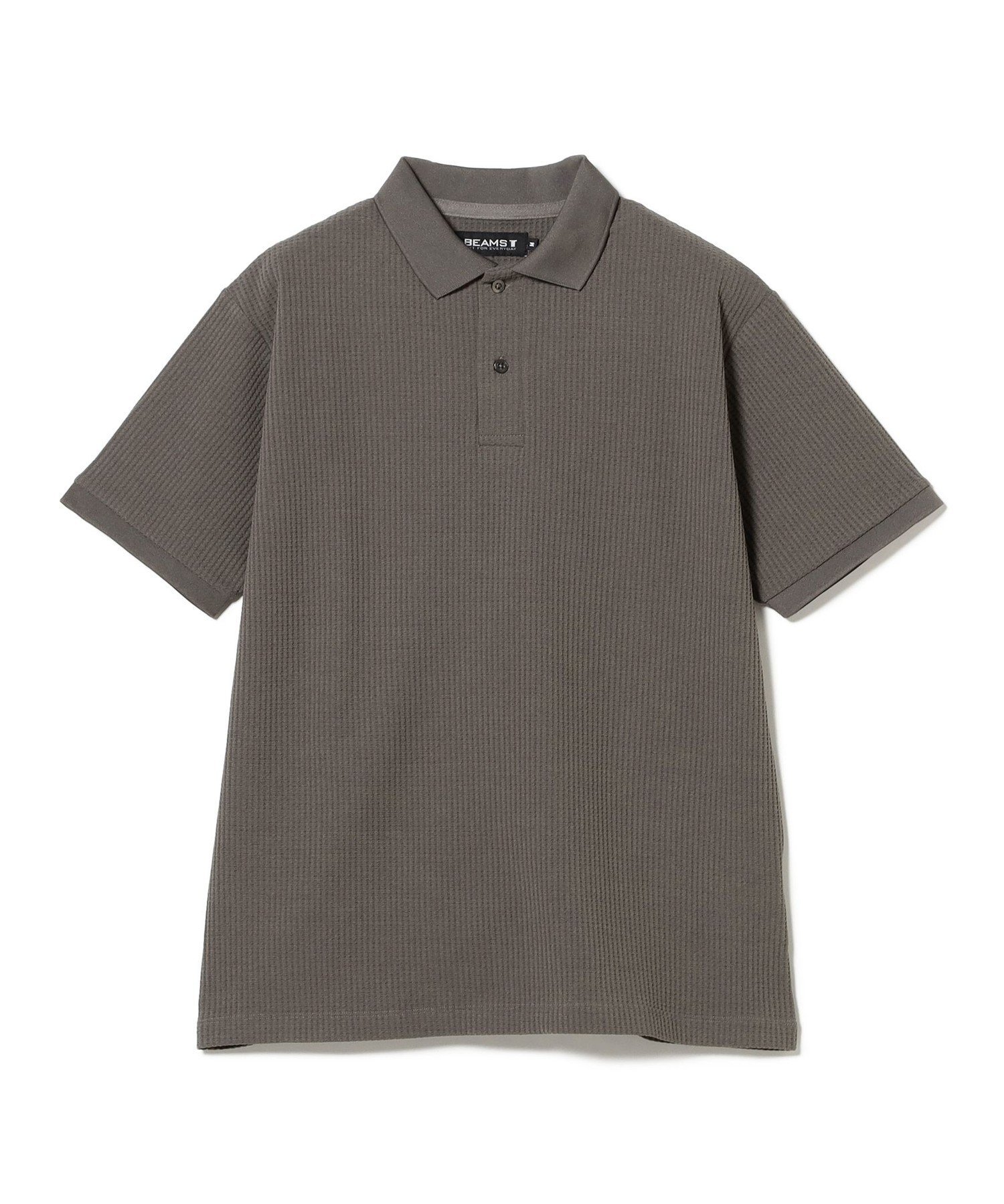 BEAMS T ワッフル ポロシャツ ビームスT トップス ポロシャツ グレー ブラック【送料無料】