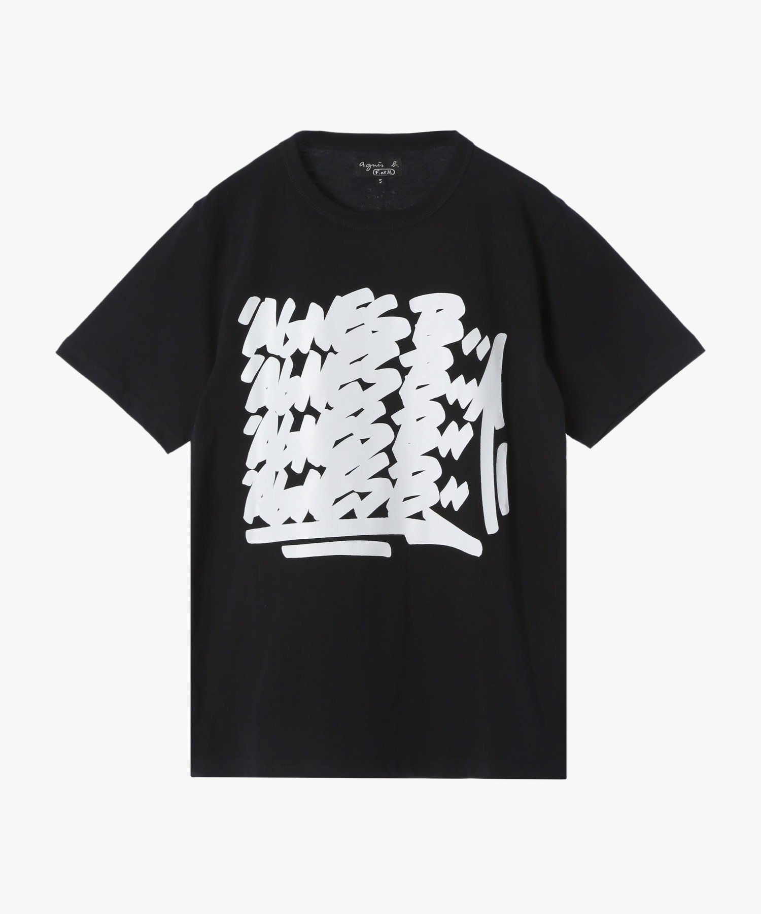 プリント コットン 半袖 アーティスト Tシャツ "JonOne" アニエスベー トップス カットソー・Tシャツ ブラック