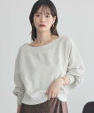 earth music&ecology ショート丈ワンポイント刺繍オフショルスウェット アースミュージック&エコロジー トップス スウェット・トレーナー ホワイ...