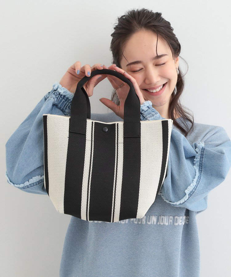 【SALE／20%OFF】SHOO・LA・RUE 大人のカジュアルスタイルに ニットランチトートバッグ シューラルー バッグ トートバッグ グレー ブラック ブルー