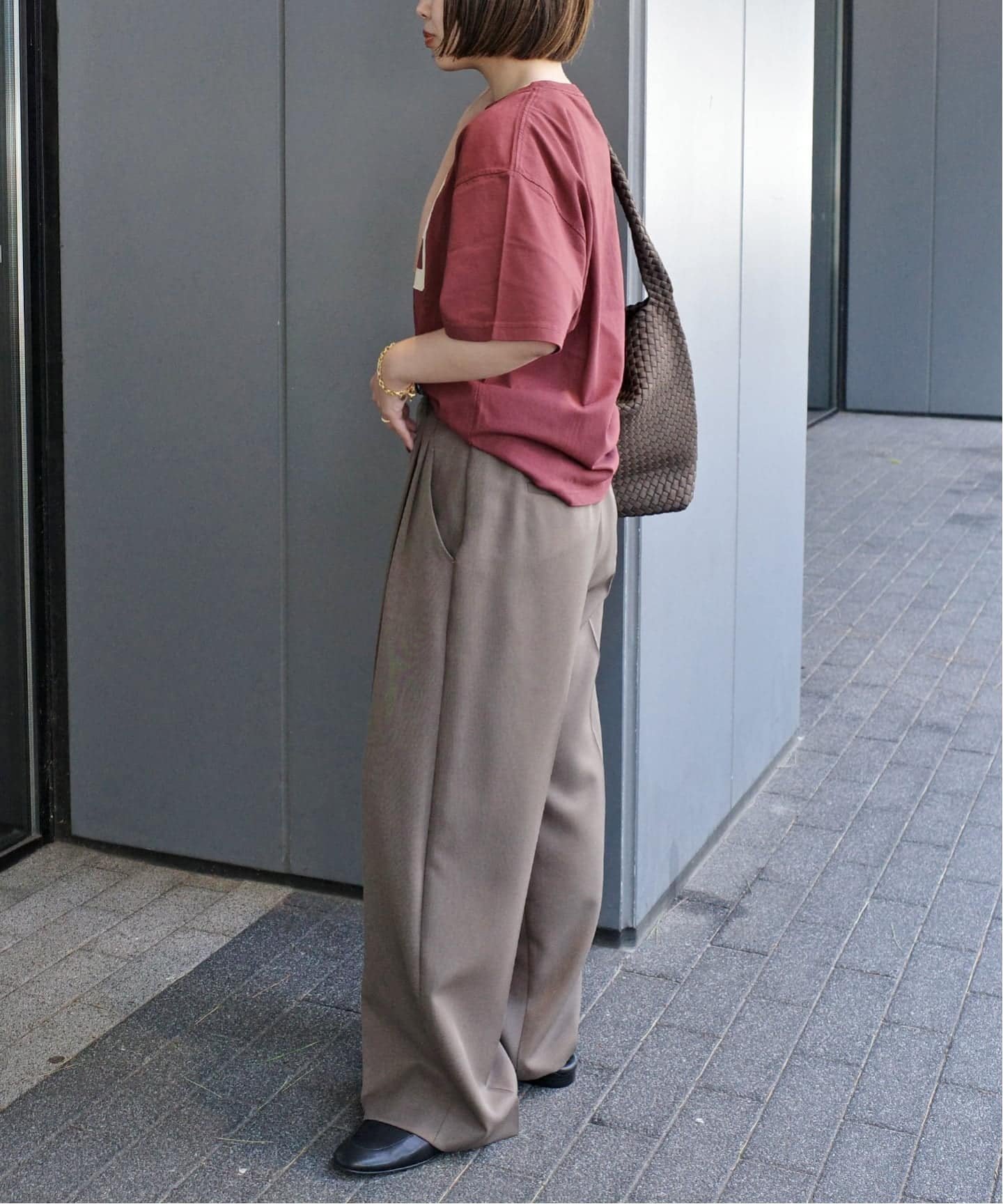 SLOBE IENA SCREEN STARS/スクリーンスターズ SLOBE別注 ナンバリングTEE スローブ イエナ トップス カットソー・Tシャツ ベージュ ワインレッド