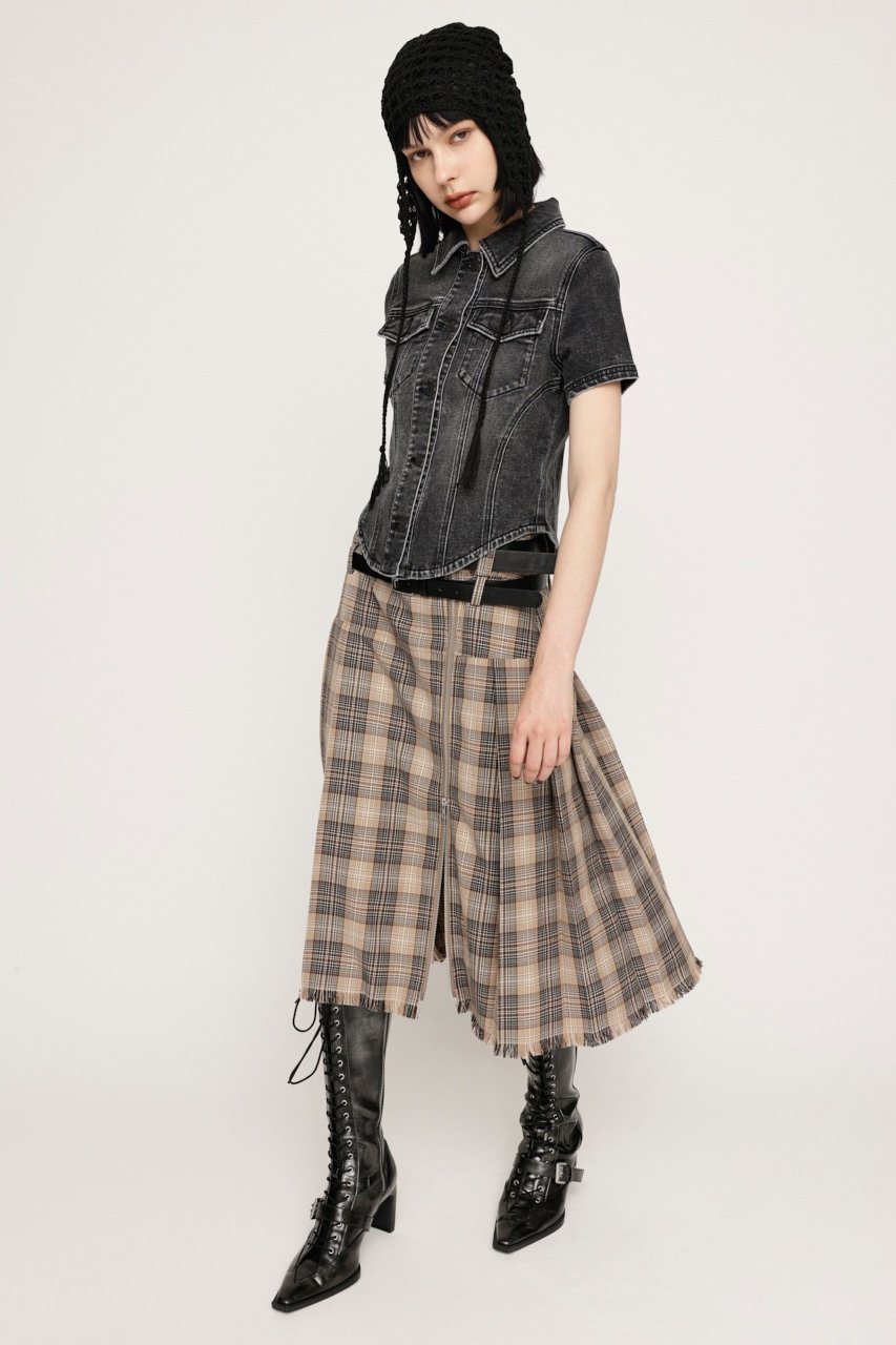SLY OVERDYE COMPACT CROP TOPS-BE スライ トップス シャツ・ブラウス ブラック