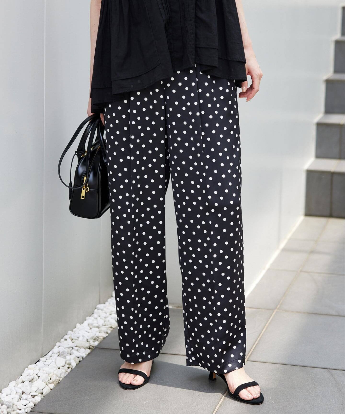 SLOBE IENA 《WEB限定/追加予約》プリントサテンイージーパンツ スローブ イエナ パンツ その他のパンツ ブラック【送料無料】のサムネイル