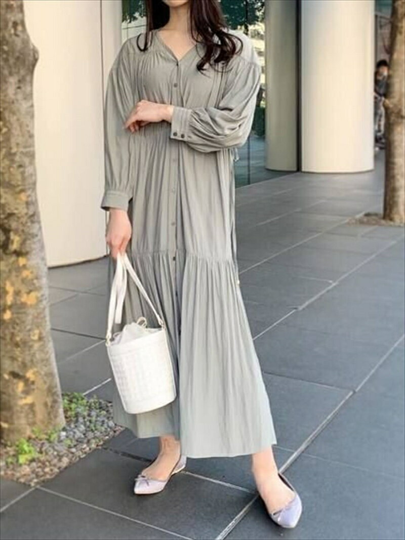 【SALE／60%OFF】Te chichi Techichi/ヴィンテージサテンティアードワンピース テチチ ワンピース・ドレス その他のワンピース・ドレス ベージュ ブルー カーキグリーンのサムネイル