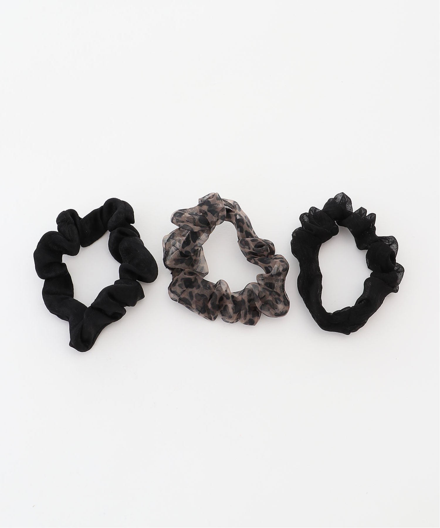 GLOBAL WORK Smile Seed Store (W)3SETミニシュシュ グローバルワーク スマイルシードストア ヘアアクセサリー ヘアゴム ブラック グレー