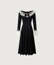 LA POMME petit Princess Lace Deco Flare Dress ラポミ・プチ ワンピース・ドレス ワンピース ブラック【送料無料】