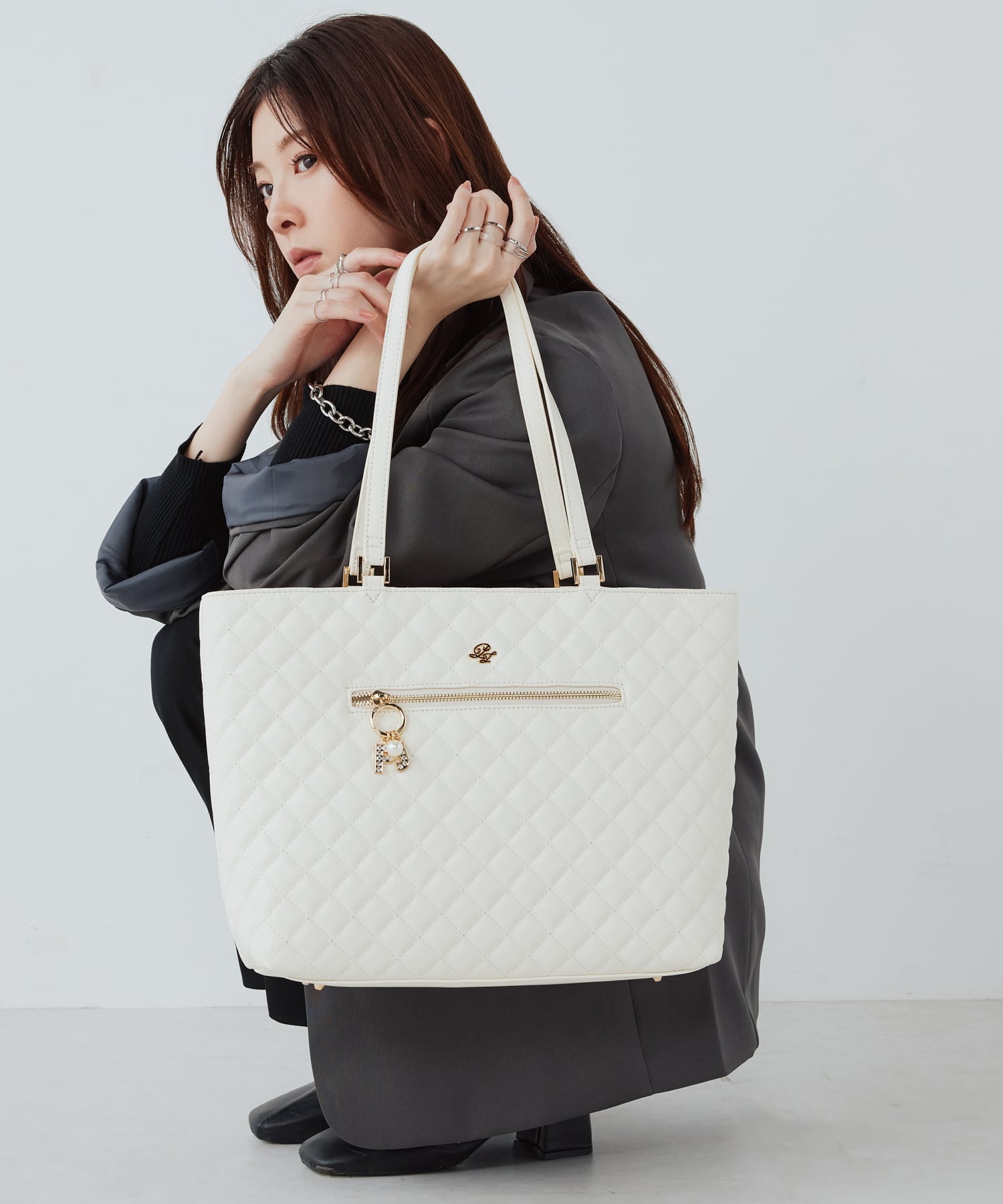 PAUL & JOE トートバッグ A4対応 PJA-B1260 キルティング エルゲイス バッグ トートバッグ ピンク ホワイト ブラック【送料無料】