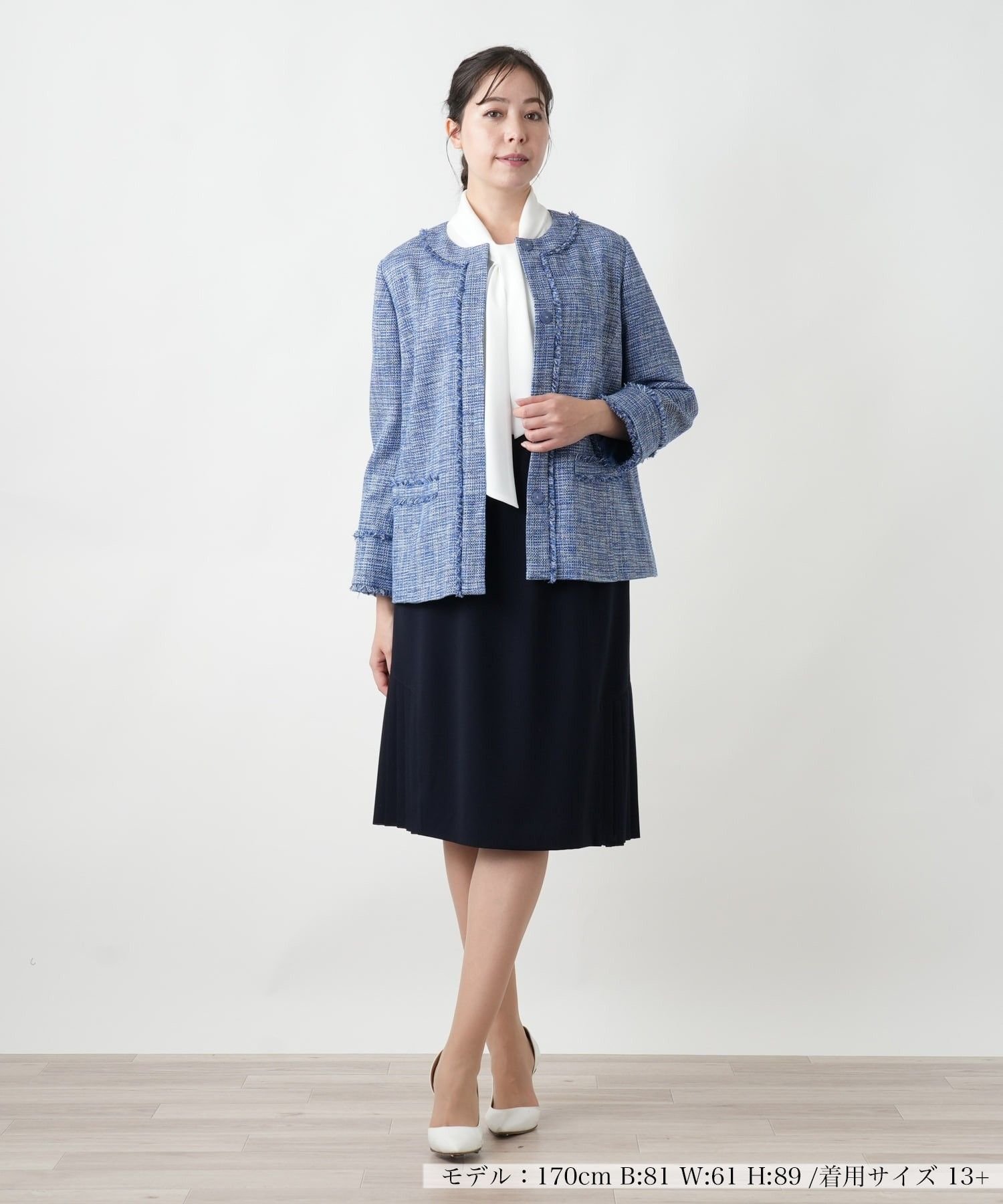 Leilian PLUS HOUSE 【店頭人気】ツイードジャケット【プラス企画】 レリアン プラスハウス ジャケット・アウター テーラードジャケット・ブレザー