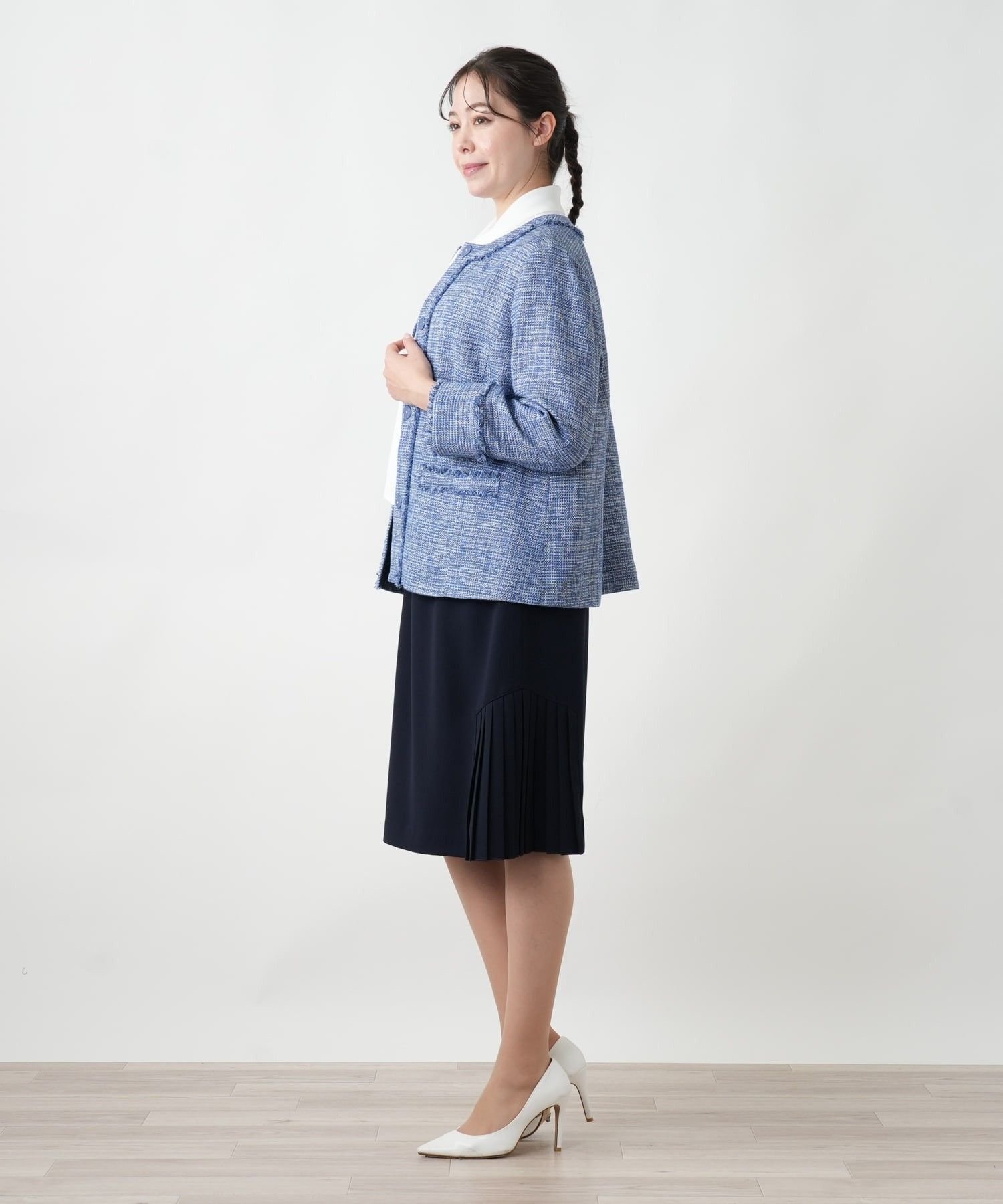 Leilian PLUS HOUSE 【店頭人気】ツイードジャケット【プラス企画】 レリアン プラスハウス ジャケット・アウター テーラードジャケット・ブレザー