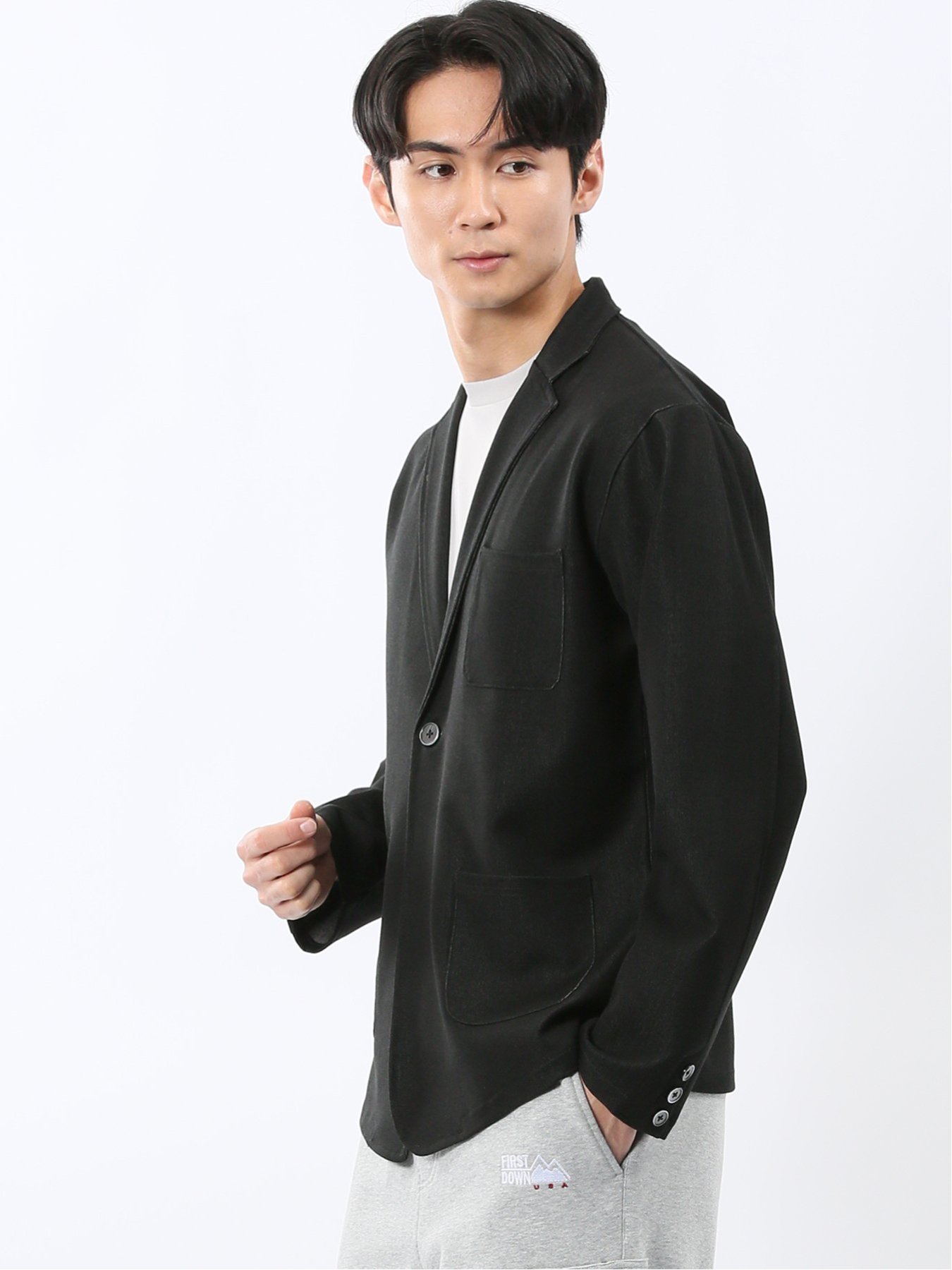 【SALE／30%OFF】m.f.editorial ストレッチ デニムジャージ 1ボタン ジャケット タカキュー トップス その他のトップス【送料無料】