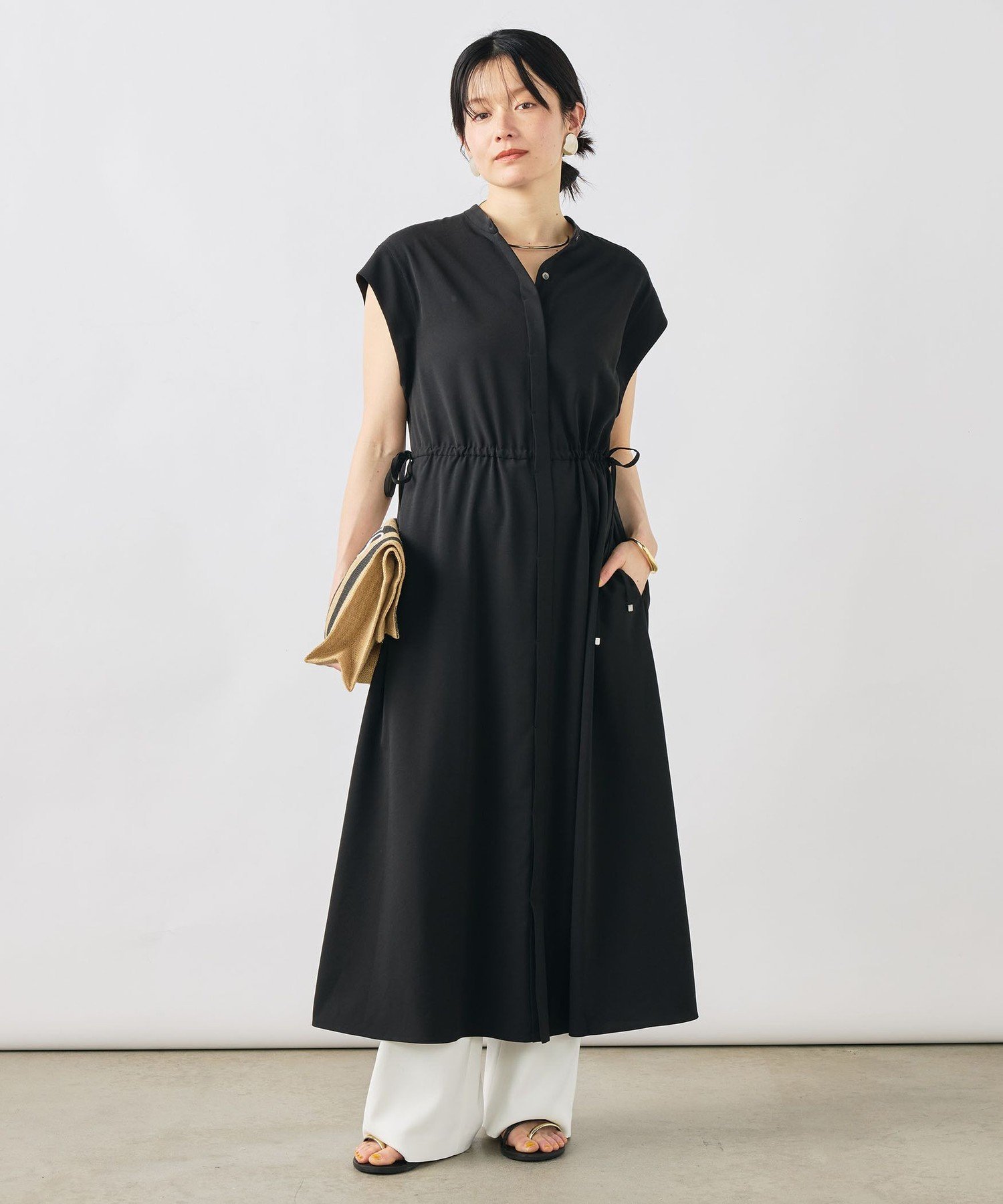 NOLLEY'S 【WEB限定】ウォッシャブルジョーゼットワンピース ノーリーズ ワンピース・ドレス ワンピース ブラック グレー【送料無料】